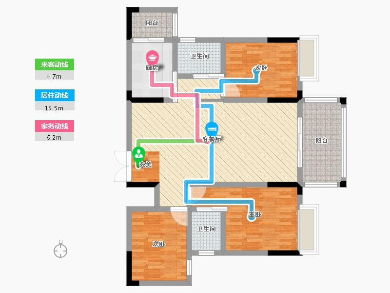 贵州省-毕节市-香榭豪庭-91.35-户型库-动静线