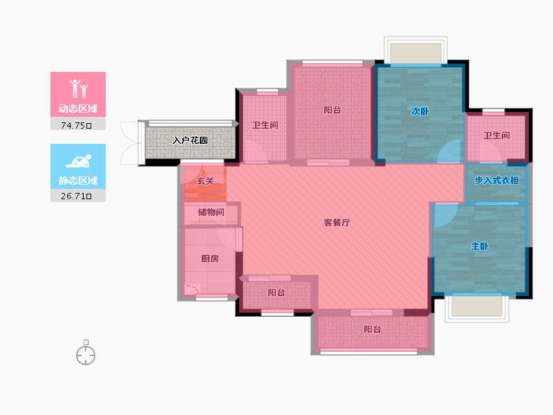 湖北省-宜昌市-都市一号-92.53-户型库-动静分区