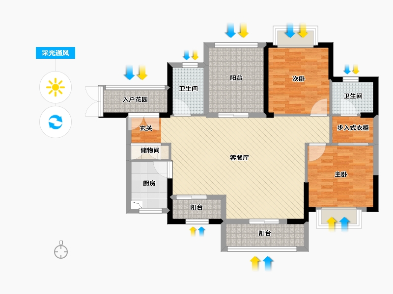 湖北省-宜昌市-都市一号-92.53-户型库-采光通风