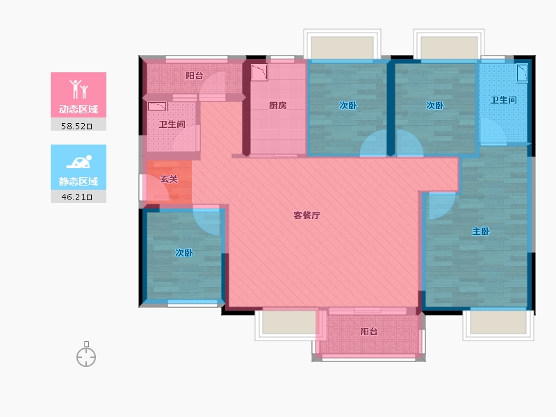 广东省-广州市-实地常春藤-91.71-户型库-动静分区