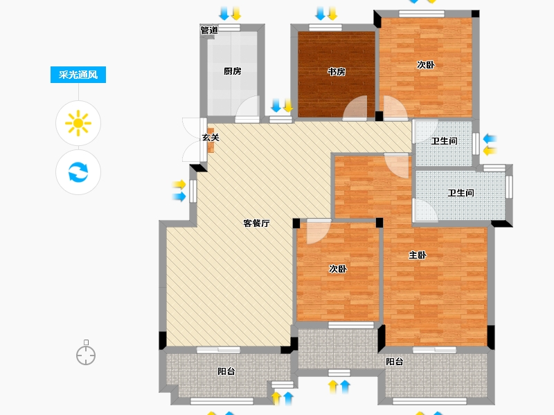 湖北省-黄冈市-翡翠一品-119.12-户型库-采光通风