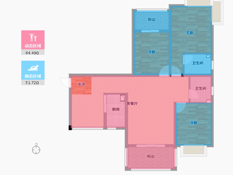 江西省-九江市-碧海龙湾小区-101.80-户型库-动静分区