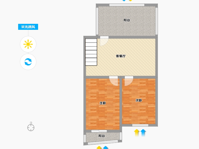 江苏省-无锡市-竹苑新村-77.03-户型库-采光通风