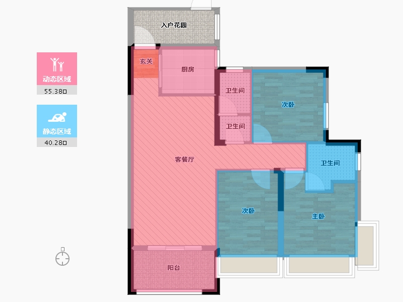 湖南省-衡阳市-金钟时代城-90.25-户型库-动静分区