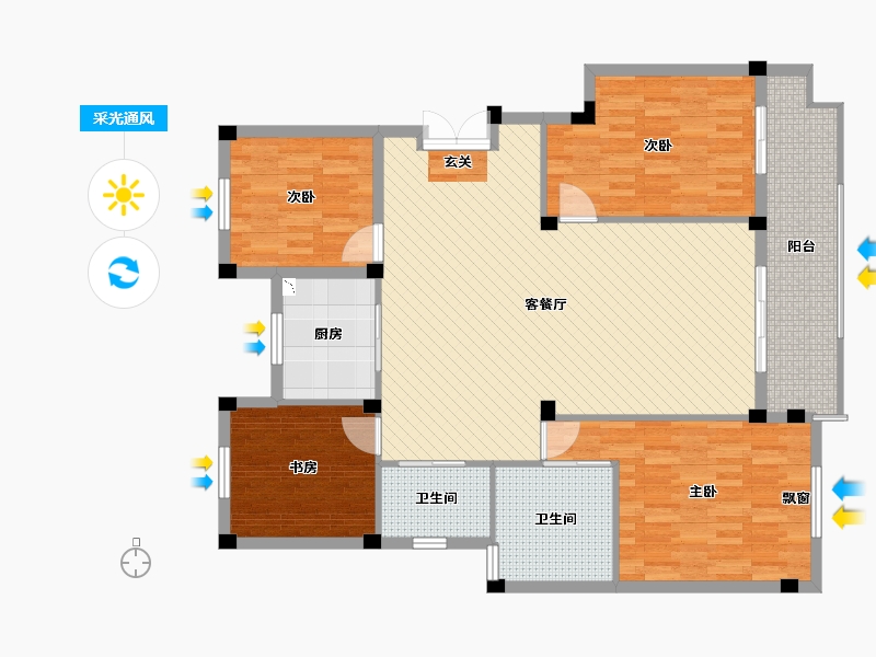 浙江省-嘉兴市-佳源优优滨海-127.76-户型库-采光通风