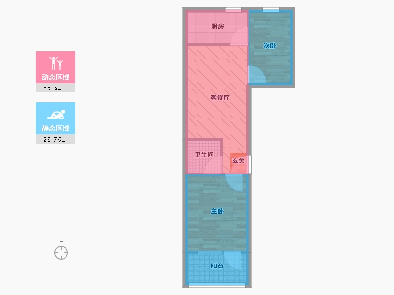 北京-北京市-杨庄小区-52号楼-41.57-户型库-动静分区