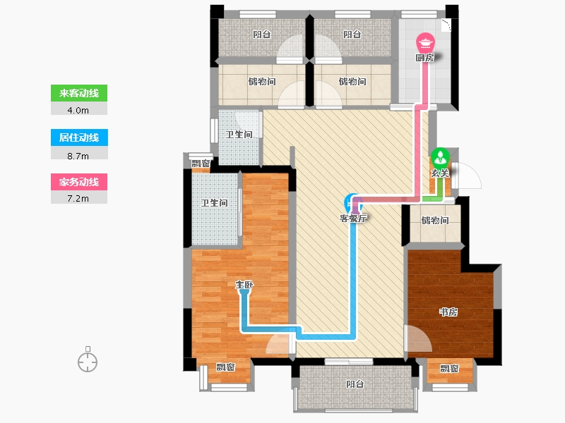 江苏省-苏州市-华润悦府-91.35-户型库-动静线