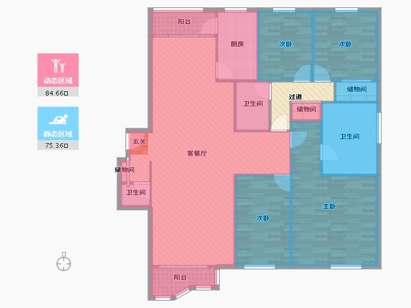 北京-北京市-东润枫景1号楼-150.65-户型库-动静分区