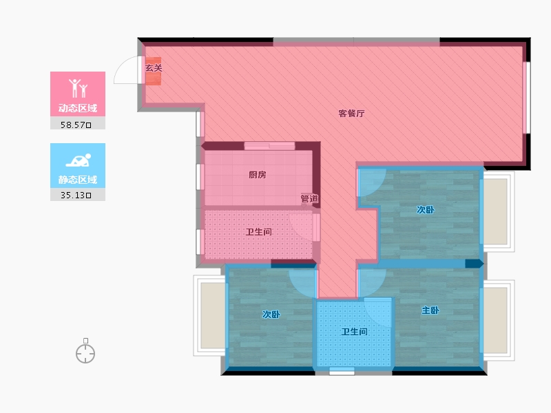 吉林省-长春市-中海龙玺-82.52-户型库-动静分区