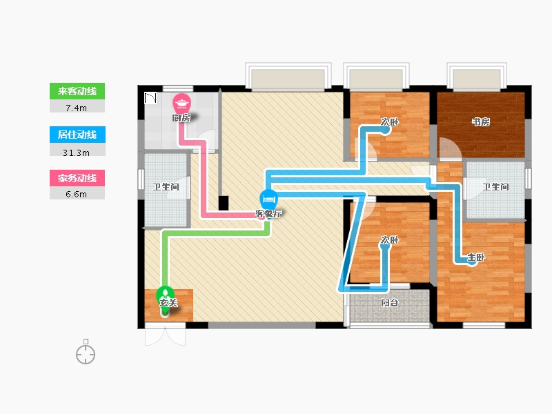 浙江省-杭州市-临江花园-118.72-户型库-动静线