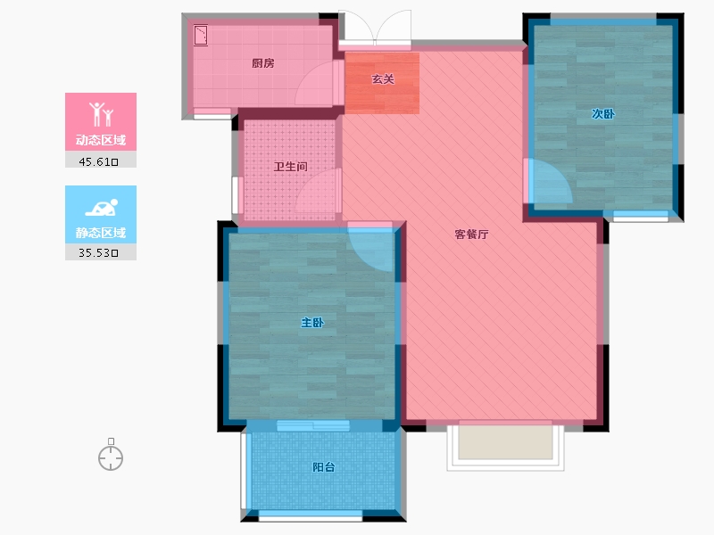 浙江省-嘉兴市-信达东郡-71.20-户型库-动静分区