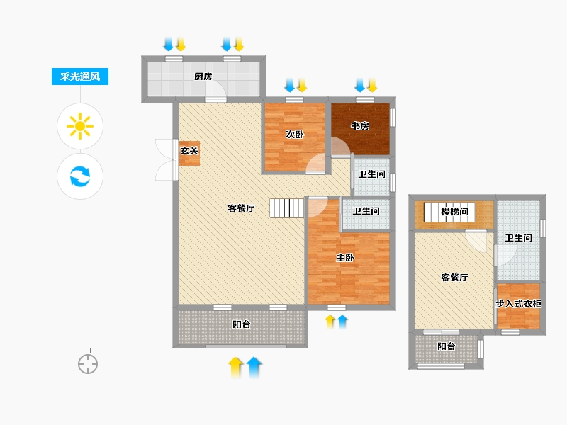 浙江省-温州市-德信时代-124.00-户型库-采光通风