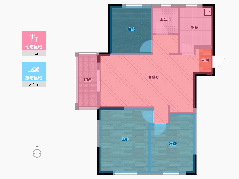 江苏省-南京市-长江熙岸-83.52-户型库-动静分区