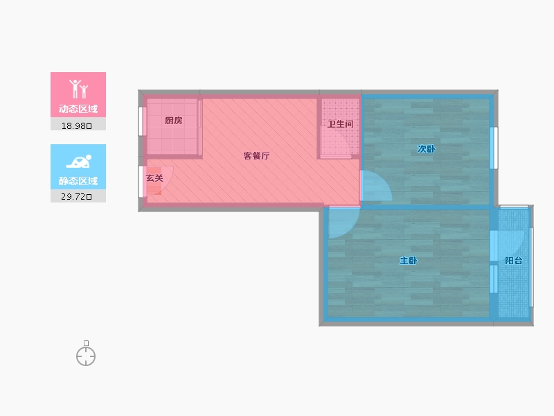 北京-北京市-小红庙南里-42.62-户型库-动静分区