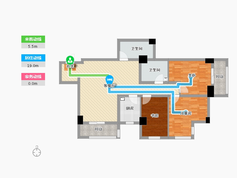 陕西省-西安市-西关新苑-93.57-户型库-动静线