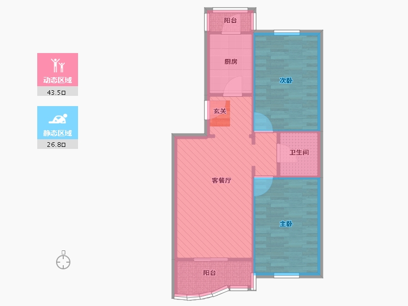 北京-北京市-三合庄园-62.82-户型库-动静分区