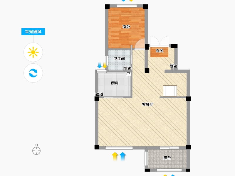 浙江省-宁波市-中梁首府-65.84-户型库-采光通风