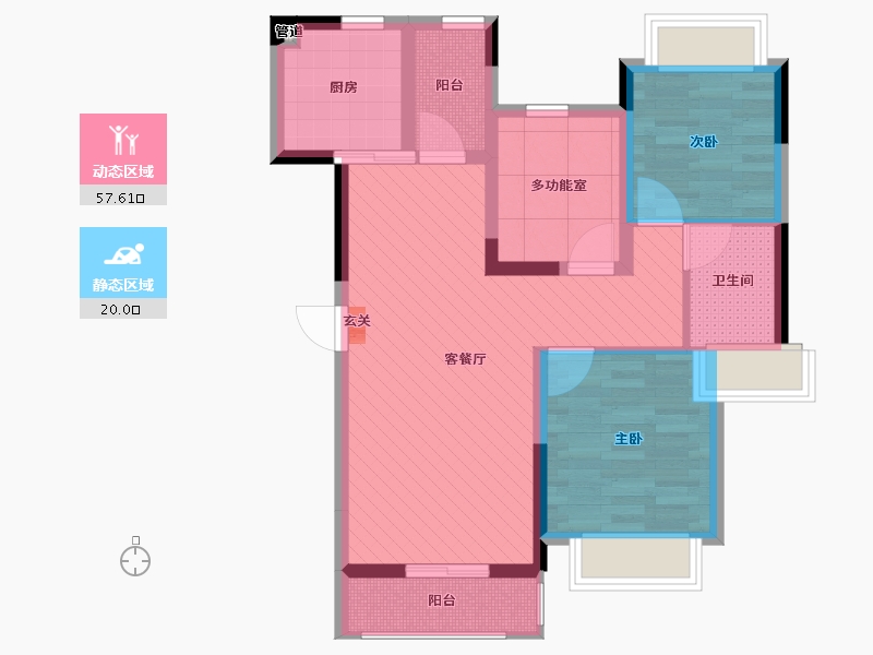 广东省-珠海市-恒凯雅苑-67.13-户型库-动静分区