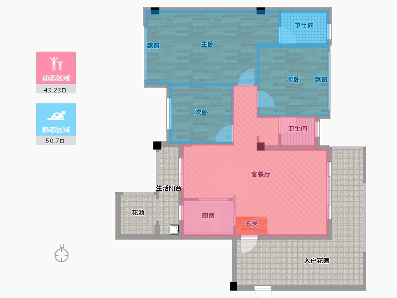 广西壮族自治区-百色市-荣旺东方国际-115.48-户型库-动静分区