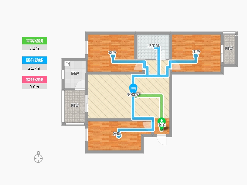 山西省-长治市-长子县凌志达花园-91.00-户型库-动静线