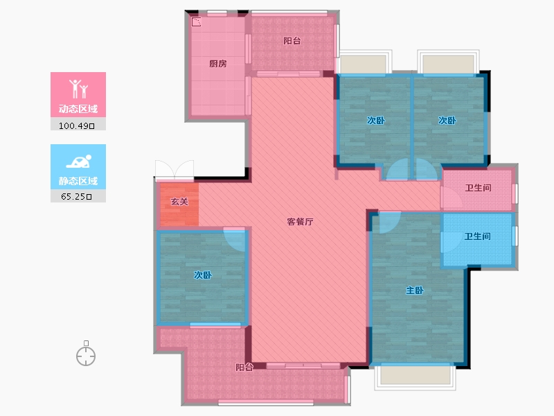 贵州省-遵义市-桃源小区-147.21-户型库-动静分区