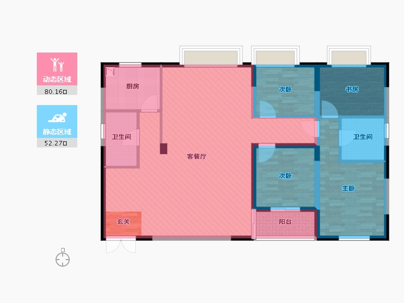 浙江省-杭州市-临江花园-118.72-户型库-动静分区