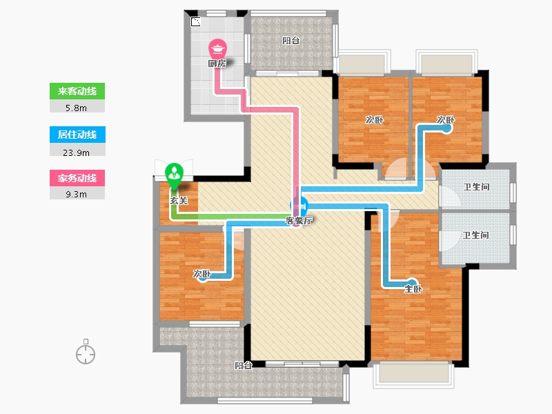 贵州省-遵义市-桃源小区-147.21-户型库-动静线