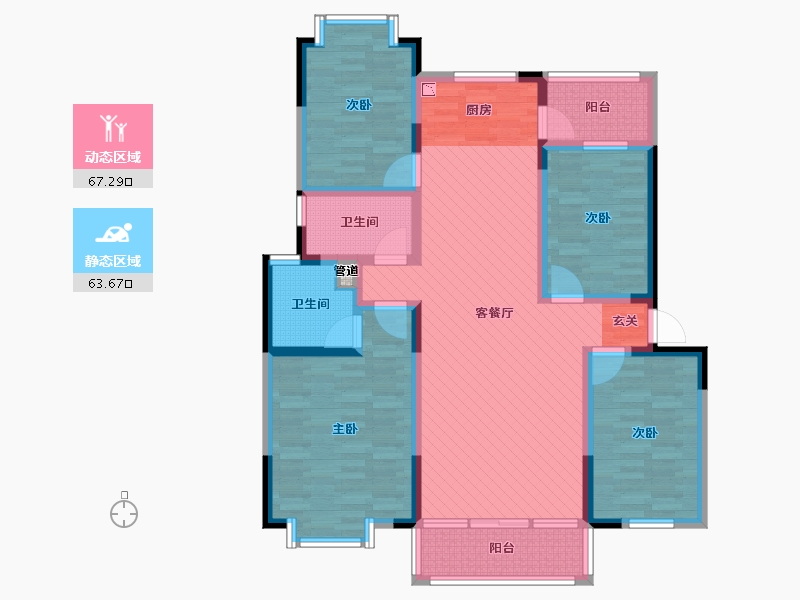 云南省-昆明市-枫林盛景-114.53-户型库-动静分区