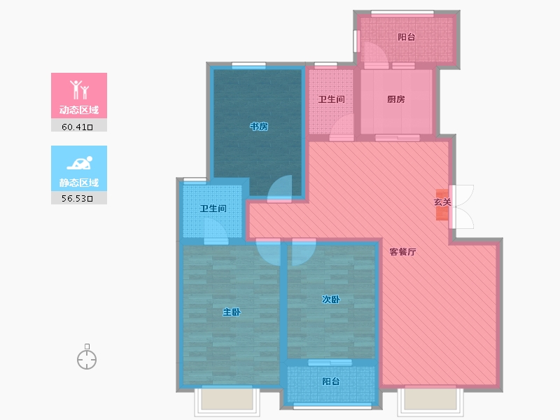 陕西省-宝鸡市-上河郡-101.70-户型库-动静分区