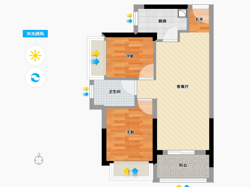 广东省-深圳市-中粮云景花园北区-48.76-户型库-采光通风