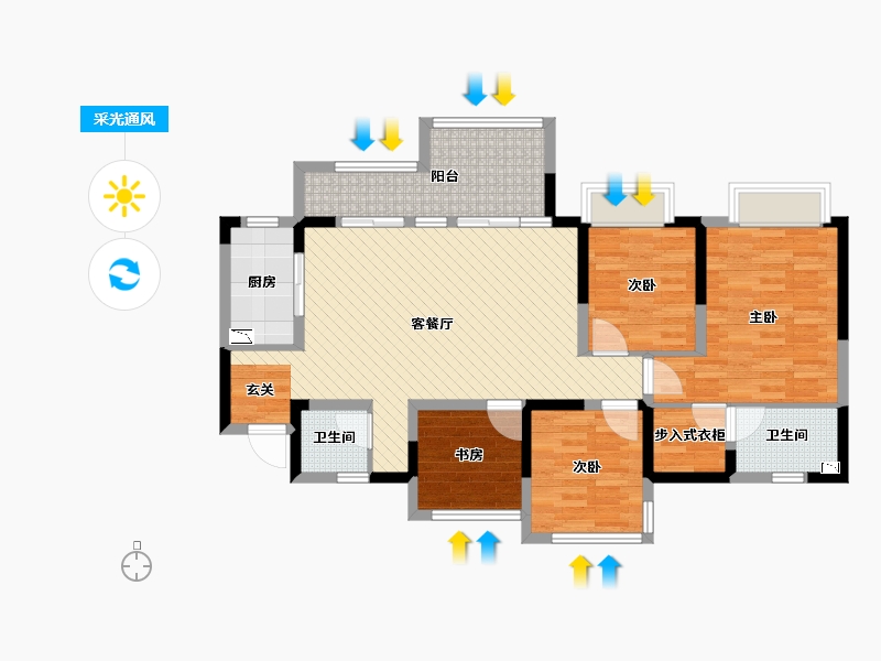 四川省-成都市-青秀未遮山-96.65-户型库-采光通风