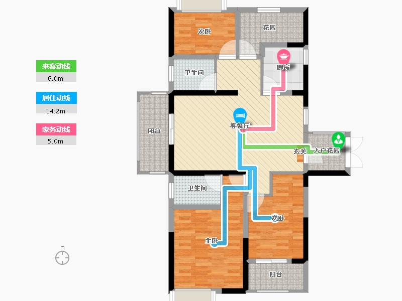 湖南省-长沙市-明发国际城-90.46-户型库-动静线