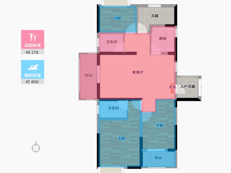 湖南省-长沙市-明发国际城-90.46-户型库-动静分区