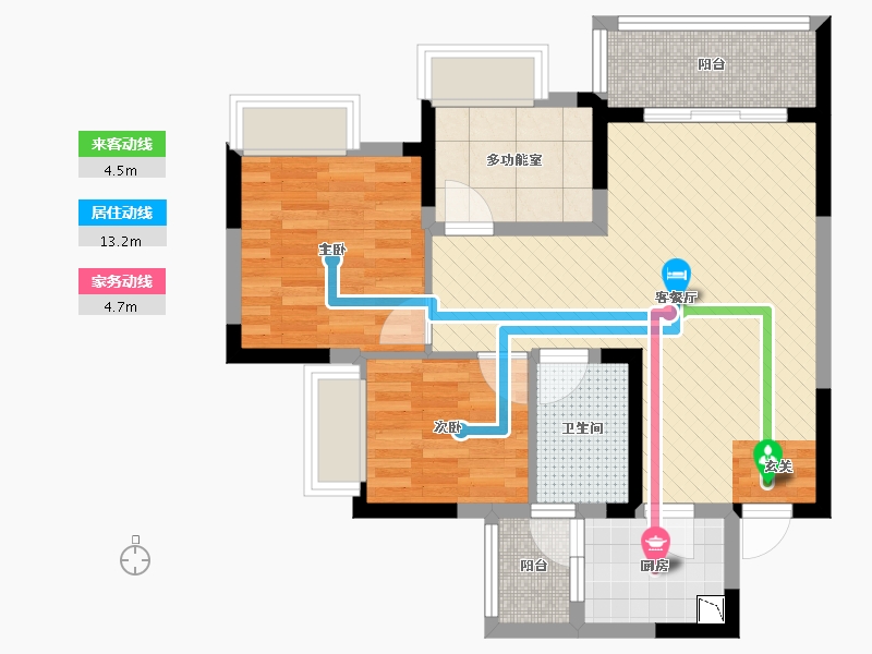 重庆-重庆市-棠香水岸-68.26-户型库-动静线