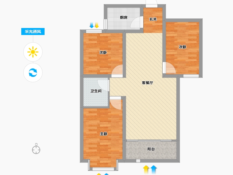 河北省-衡水市-武邑九州悦城-73.79-户型库-采光通风