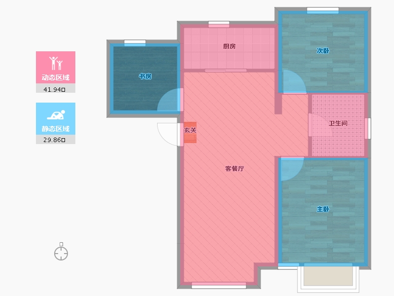 天津-天津市-首创国际半岛-63.47-户型库-动静分区