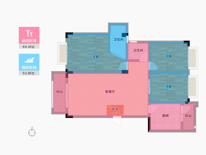 广东省-佛山市-丽景花园-100.99-户型库-动静分区