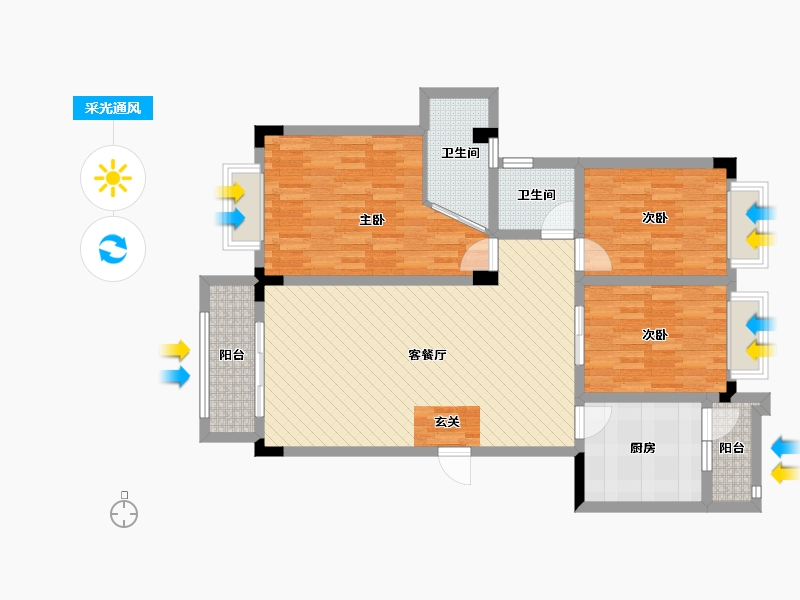 广东省-佛山市-丽景花园-100.99-户型库-采光通风