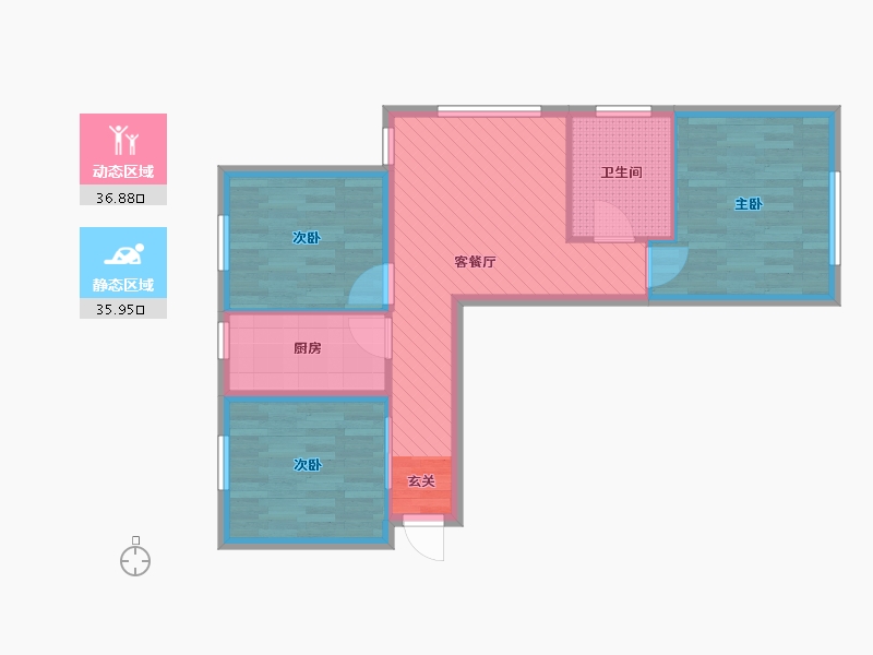 辽宁省-大连市-远洋荣域-64.14-户型库-动静分区