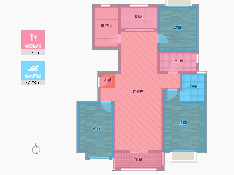 山西省-运城市-华源豪庭-105.72-户型库-动静分区