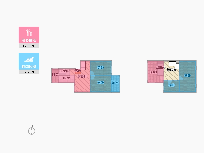 北京-北京市-玉海园五里-116.97-户型库-动静分区