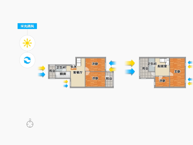 北京-北京市-玉海园五里-116.97-户型库-采光通风