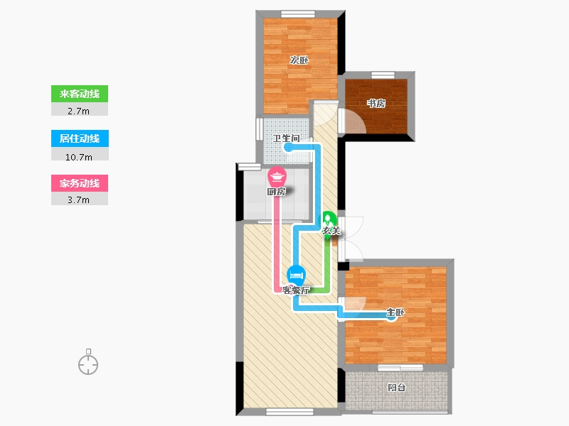 浙江省-金华市-绿城兰溪兰园-58.77-户型库-动静线