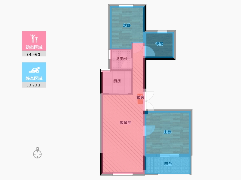 浙江省-金华市-绿城兰溪兰园-58.77-户型库-动静分区