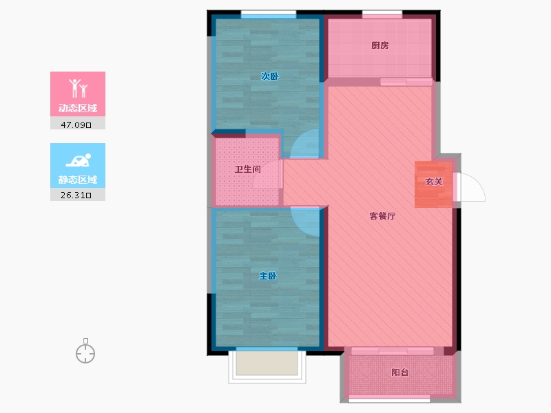 河北省-邢台市-紫金东郡-64.36-户型库-动静分区