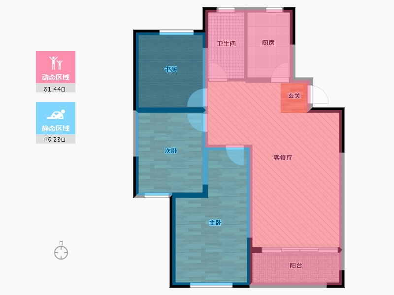 山东省-潍坊市-弘润金茂府-95.20-户型库-动静分区