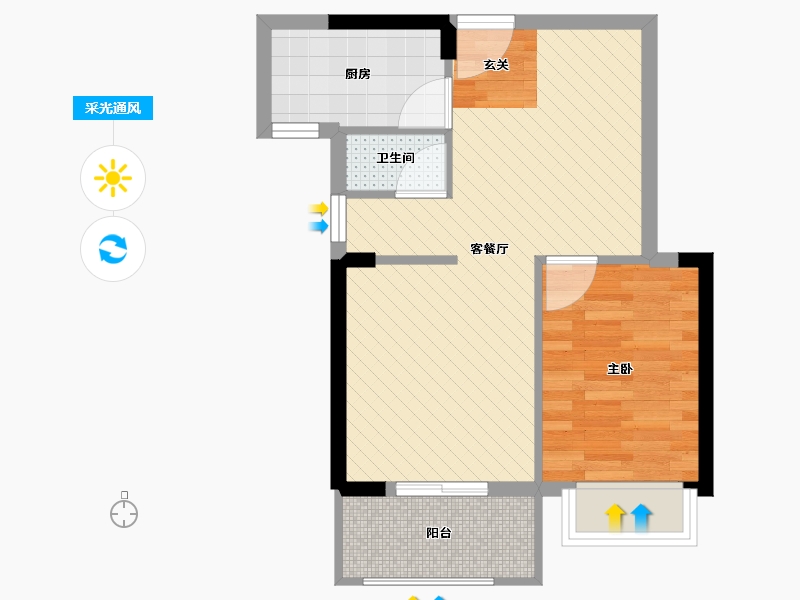 湖北省-武汉市-长投珑庭-45.77-户型库-采光通风