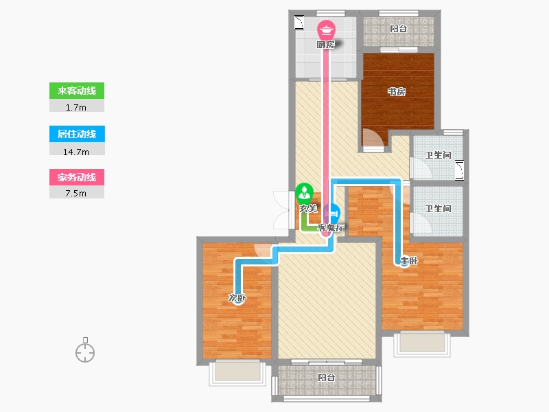 山西省-吕梁市-昌瑞绿洲-100.34-户型库-动静线