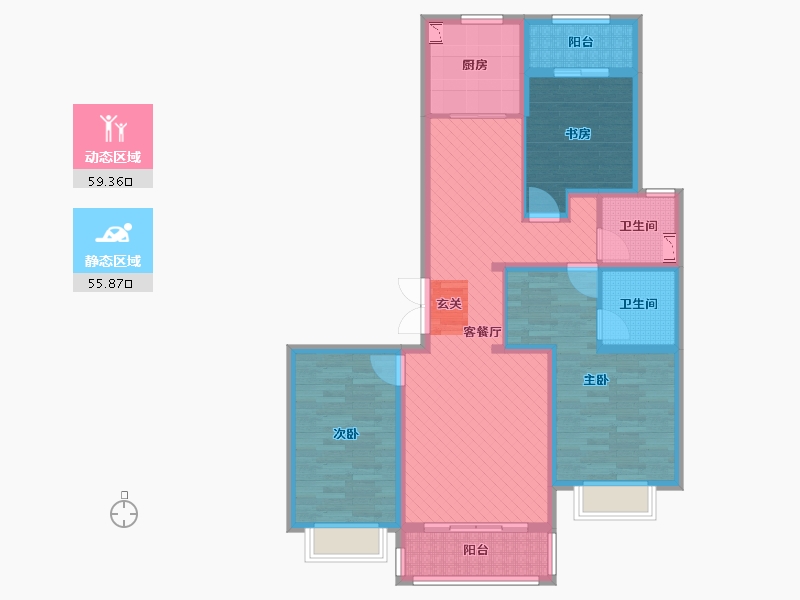 山西省-吕梁市-昌瑞绿洲-100.34-户型库-动静分区