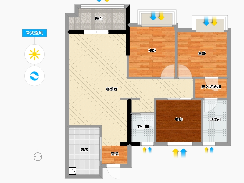 福建省-泉州市-永嘉天地-78.57-户型库-采光通风